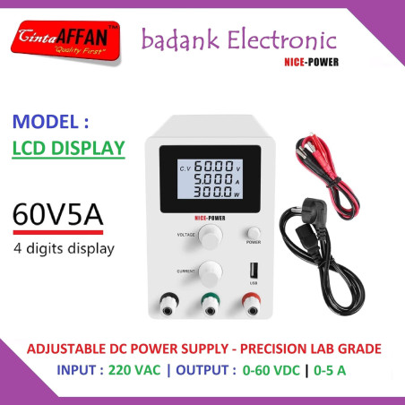 300W Adjustable DC Power Supply 0-60V 0-5A Switching Precission Lab